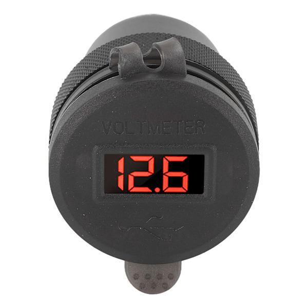 Auton laturi LED-jännitteenmittarilla ja painonapilla Dual QC 3.0 Pikalaturi 1 2 3 sarjaan EU-pistokkeella Punainen