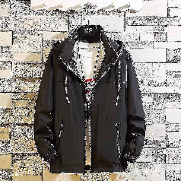 Herre Plus Size Vår Høst Tynn Vindjakke Hette Bomber Jakke Casual Sportswear 7XL FARGE Rød
