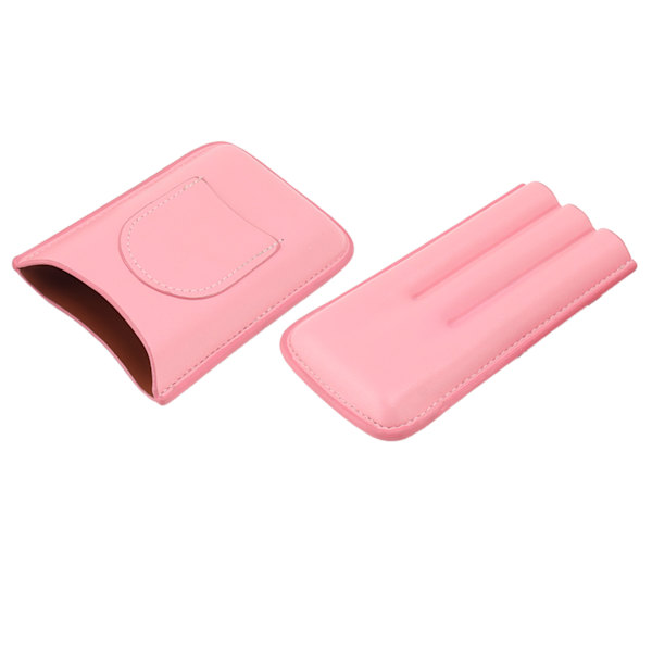 Cigar Case High End Nahka Muoti Kannettava Matkakotelo 3 Sikarille Vaaleanpunainen