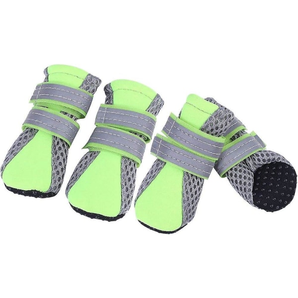 Hengittävät mesh kengät liukumattomalla pohjalla käpälän suojaamiseksi - 2 parin set (XL, vihreä)