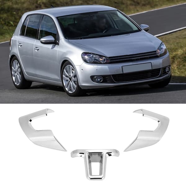 3 stk. bil krom rattdeksel dekorasjon passer til GOLF 6/MK6