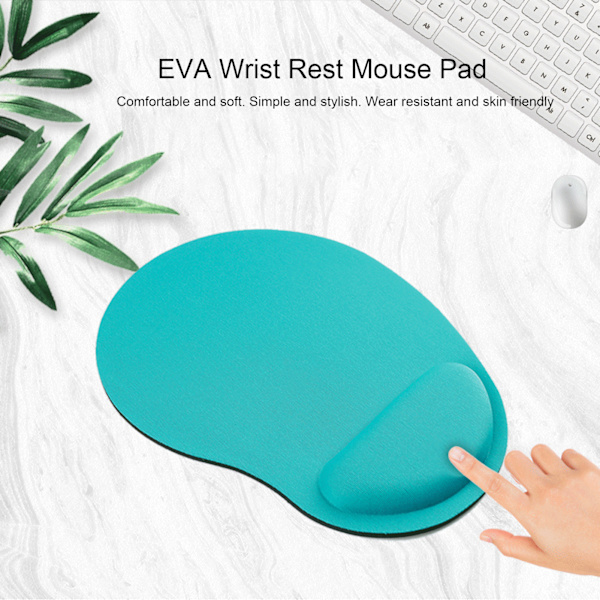 Håndleddsstøtte Musematte Blågrønn Ergonomisk støtte Myk Komfortabel musehåndleddspute for hjemmekontorspill Blågrønn