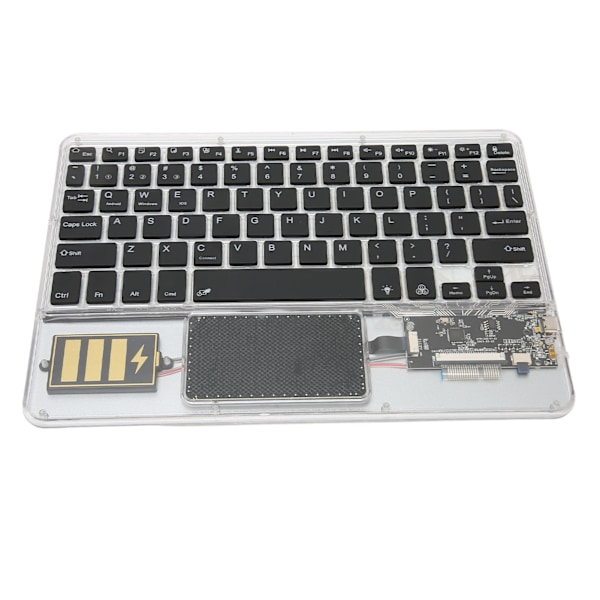 Trådløst Bluetooth-tastatur Multifunksjonelt akryltastatur for Windows for Android for IOS Svart