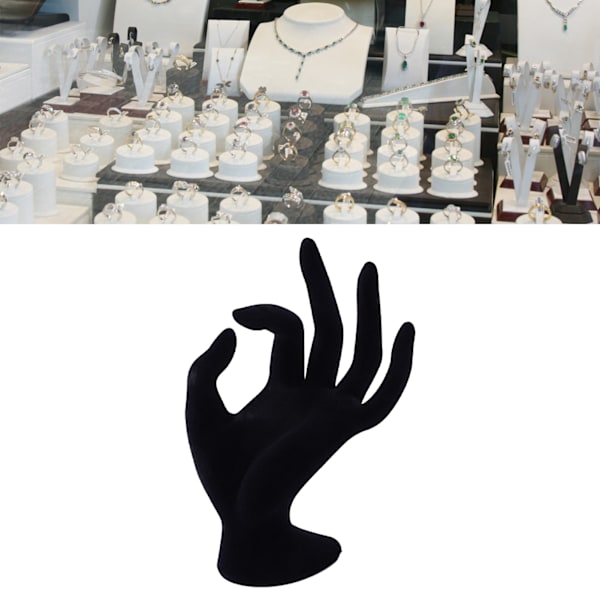 Mannequin Hand Smyckesdisplay Stativ Hållare Butik Harts Svart Elegant Armband Halsband Ring Stöd