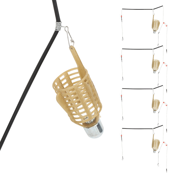 4 STK Bærbar letvægts fiskeagn bur Lure Trap Kurv Feeder Holder Fiskegrej Tilbehør 40 g 4 STK