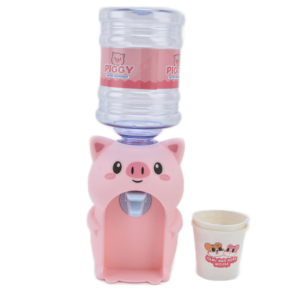 Minisimulering Vattendispenser Söt Form Dryck Dryckesautomat Leksak Barn Dockhus Tillbehör Rosa gris