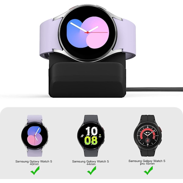 Kompakti teline integroitu kaapelihallintajoukolla - 2 pakkausta (40, 44 mm) ja (45 mm) 2022 Nightstand Mode -yhteensopiva latausteline