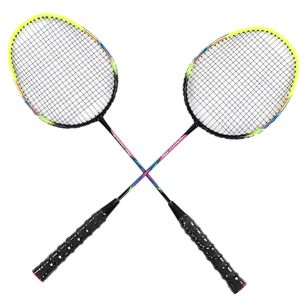1 par gröna badmintonracketset, modernt, lätt, bekvämt grepp, halkfri badmintonracket