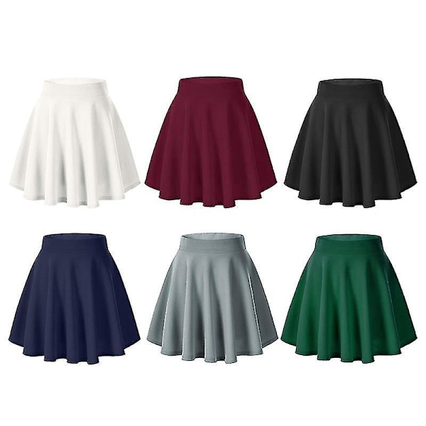 Flared Mini Skirt - Allsidig og elastisk, perfekt for sommerens daglige bruk! L Rød