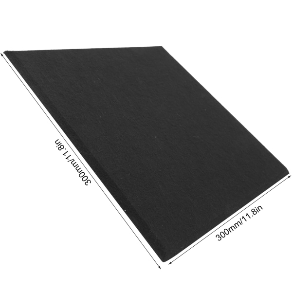 Akustiske polyesterfiber lydtætte paneler (sort, 6 stk) Black