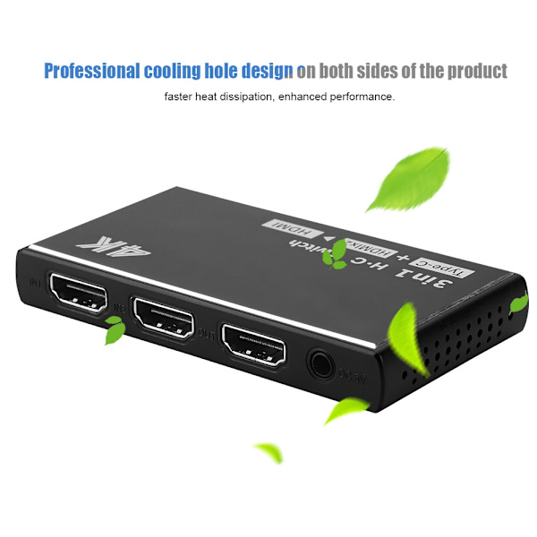 Video Switch Switcher Splitter HDMI Split Signal Adapter Konverter til Windows/MAC