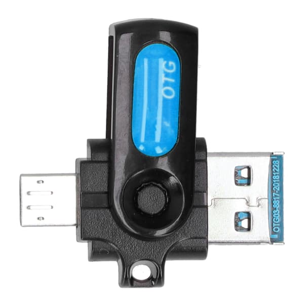 Til Android V8 Interface OTG Adapter Bærbar Datakonverter til USB2.0/3.0/USB PDBlue