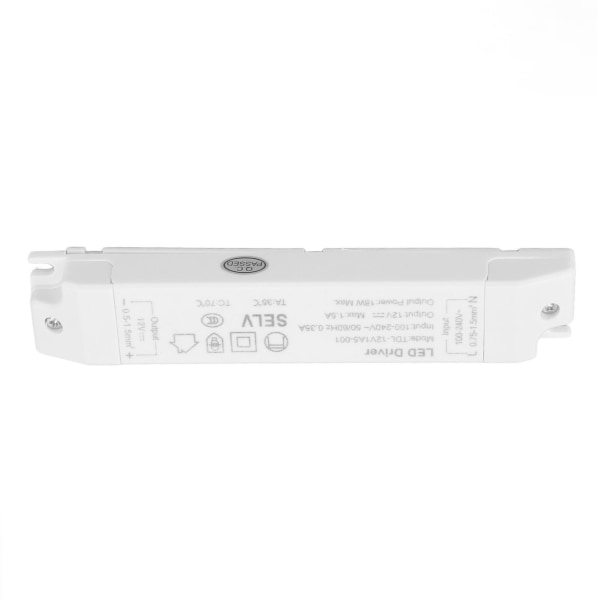 18W LED-transformatordriver DC12V 1.5A ABS Multi Protections LED-strømforsyning for hjemmet AC100‑240V
