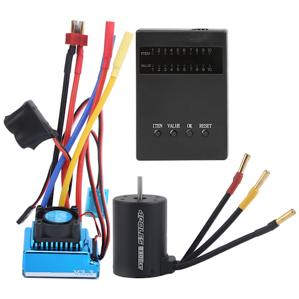 80A borstlös ESC + 3650 2300KV borstlös motor + programmeringskort för 1:10 RC-bilmodell