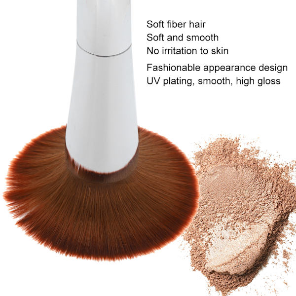 2 i 1 Multifunktionel Bærbar Blusher Pensel Pudder Kosmetisk Pensel Makeup Værktøj Sølv