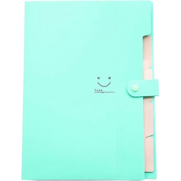 Ruminddelt mappe 5 rum A4 dokumentmappe 4 stk.