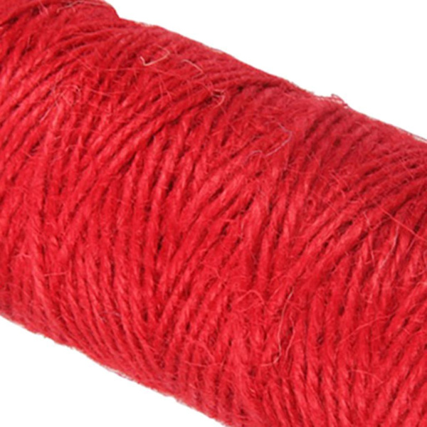 2 Rullar 100m Jute Snöre Hantverk DIY Presentförpackning Garn Rep Röd & Grön