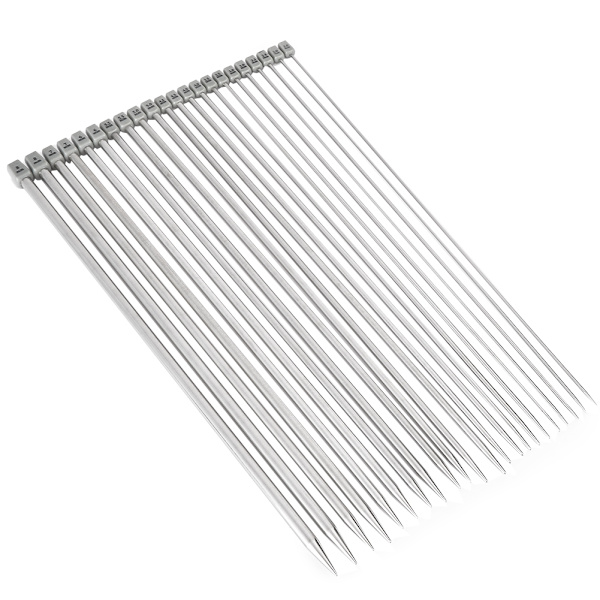 Rustfritt stål strikkepinne DIY heklenåler enkelt spiss verktøysett for genser skjerf håndarbeid