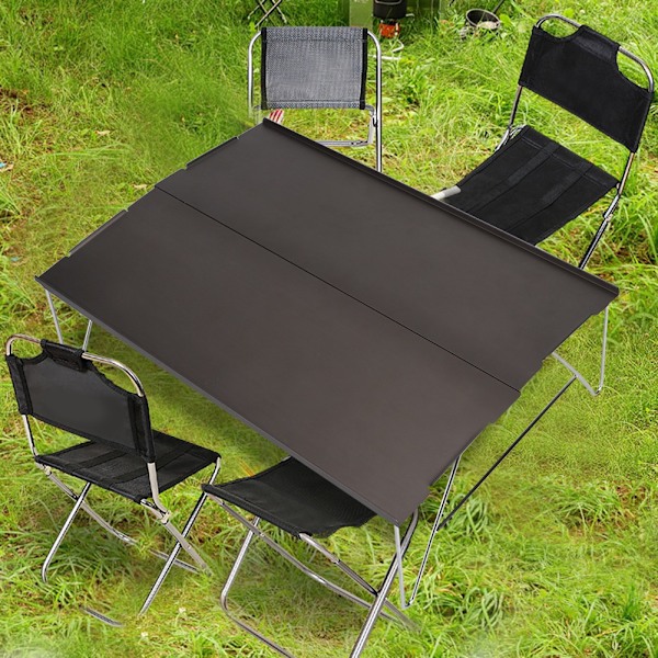 Bærbar udendørs vandreture foldbar aluminiumlegering enkelt grill picnic spisebord