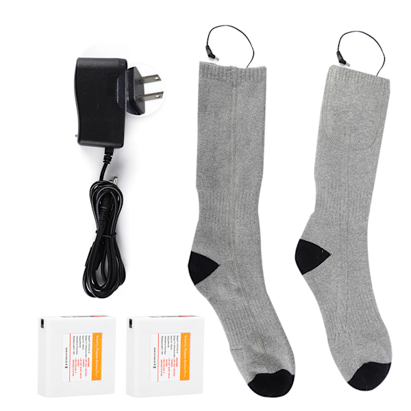 Heating Electric Rechargeable Winter Thermal Socks Soft Cotton Breathable SockUS Plug 100-240V