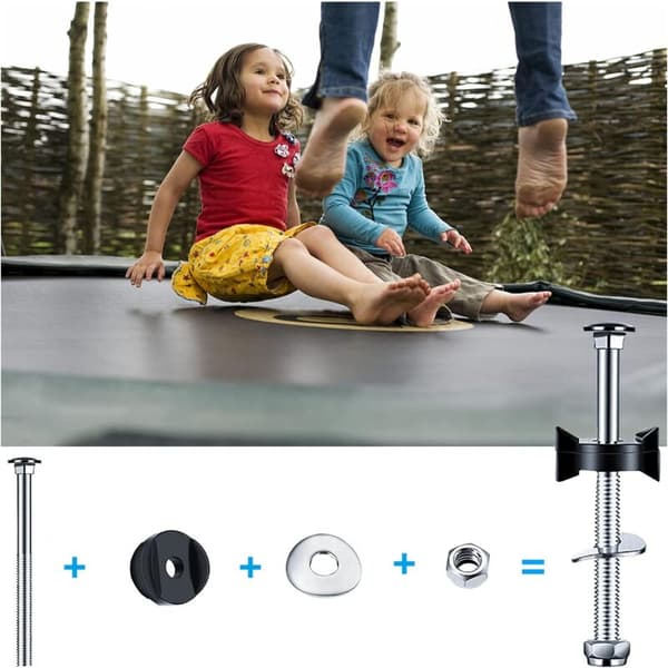 10-pack Trampoline Accessories for Trampoline Poles, Trampoline Spacers, Trampoline Fixing Screws Black
