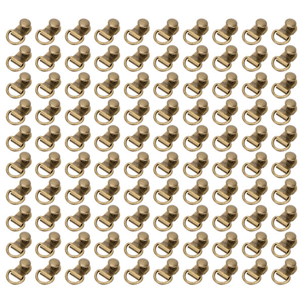 100 set skosnören krok D-ring öljet spänne mässing sko läderväska DIY nitverktyg brons 9x14mm