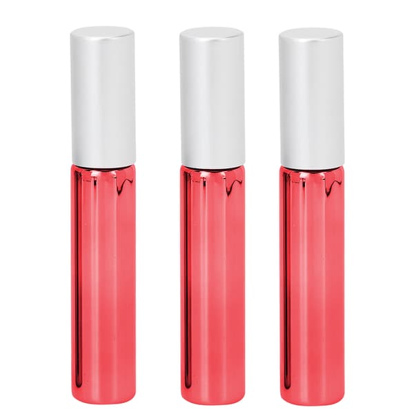 3 stk. Parfume Rollerflaske Olieforstøver Sprayflaske Parfumedispenser Beholder 10ML Rød