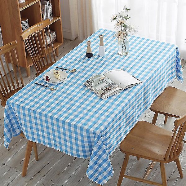 Vandtæt ternet dug - Pletbestandig og vaskbar, perfekt til udendørs picnic og feriemiddag (6 størrelser, 5 farver) 60cm*60cm himmelblå