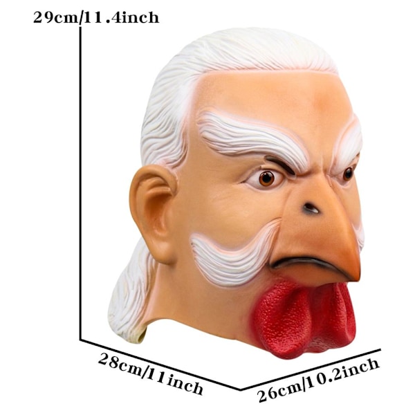 Halloween Realistisk Mänskligt Ansikte Tupp Ansiktsmask Rolig Latex Ansiktsmask för Halloween Fest Cosplay Kostym Klä Upp Rekvisita Bar Dekor