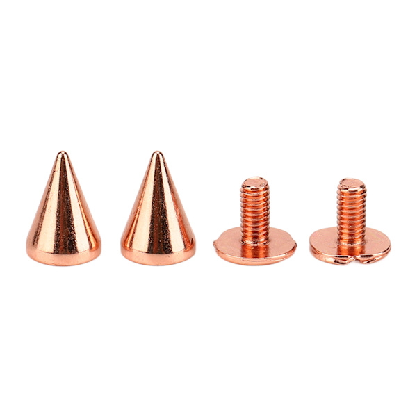 100 set spikade koner spik nitar hög hårdhet metallplätering roséguld skruv bak nitar spikar kit för DIY kläder skor 7x10mm