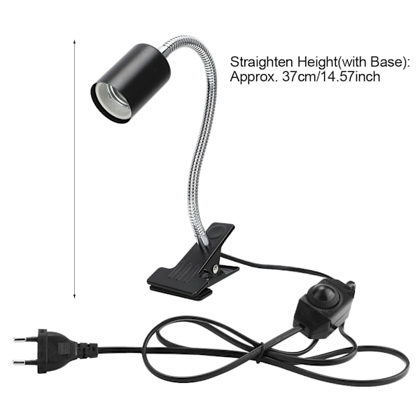 Justerbar krybdyrvarmelampestand med 360° rotation - EU-stik 220V