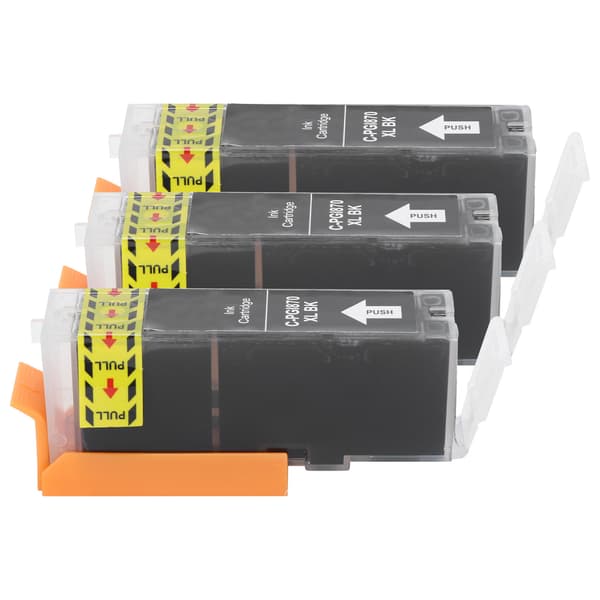 3 stk. blækprinterpatron sort plast PGI-870 til Canon MG5780/TS6080/TS5080 25 ml