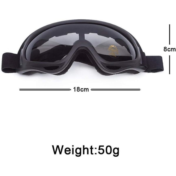 2-pakke utendørs skibriller med UV 400-beskyttelse, antireflekslinse og støvbeskyttelse, taktiske briller i svart