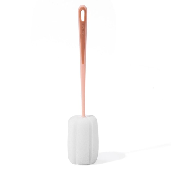 Långt handtag svampflaska borste 360° Rengöring Elastisk Flexibelt hängande hål Design Mjuk svampflaska Rengöringsborste Rosa