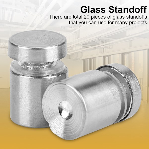 20 stk M16*20mm rustfritt stål SS304 Glass Standoff Annonser Festepinne Sign Monteringsmaskinvare