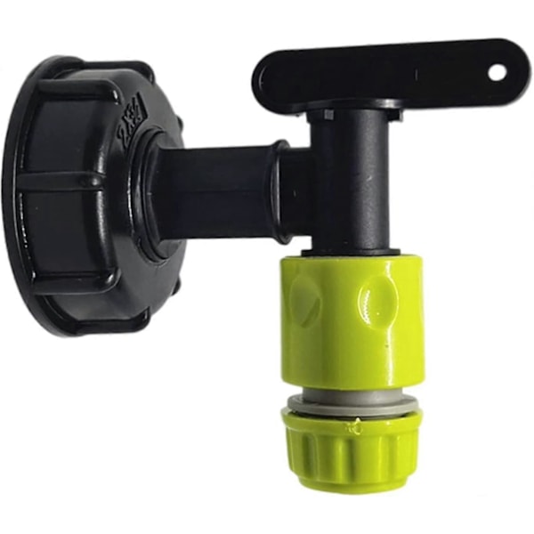 1000l Plasttankhane med haveslangekobling, IBC tankhaneadapter, 3/4 tommer gevindkobling til regnvandsopsamler