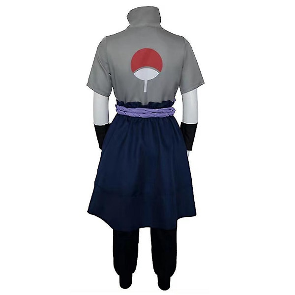 Uchiha Sasuke Cosplay Kostym - Naruto Shippuden Anime - Halloween Festkläder Klä Upp 2XL