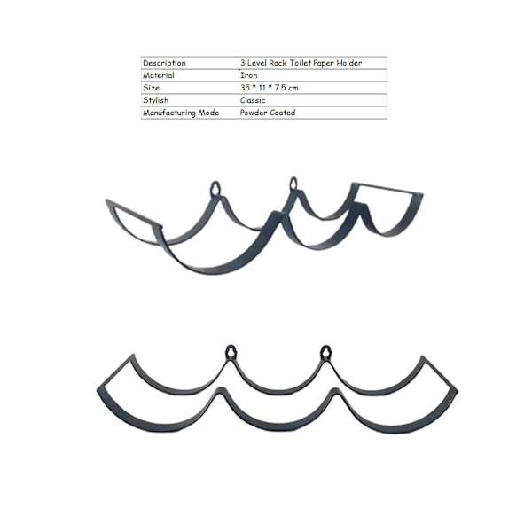 Holder - toalettpapir, bad, svart