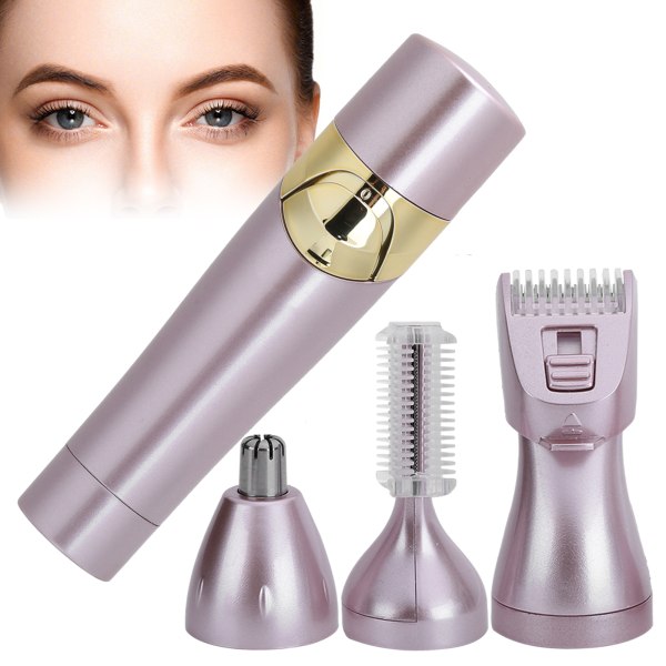 4 i 1 multifunktionell hårrakapparat för kvinnor Epilator Bärbar ögonbryns näshårtrimmer