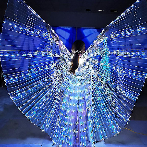 LED-vingar för magdans - Flerfärgad glöd, perfekt för vuxna och barn Cosplay Vit