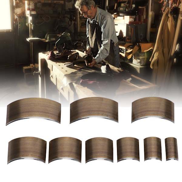 Läder V-formad stans DIY-verktyg Svanskapad stans Rund bältesperforerad tillbehörsuppsättning 9 x A30 Grund Semicircle