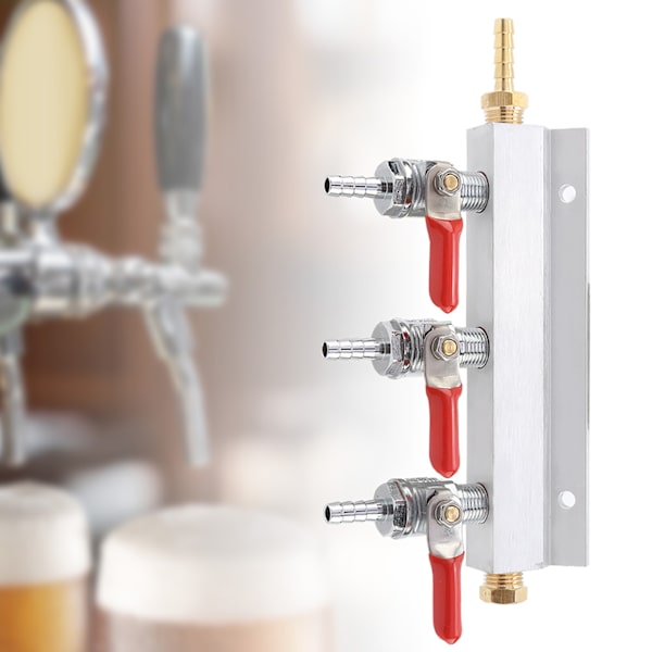 3-vejs CO2-gasdistributionsmanifold øldispenser-tøndedispenser