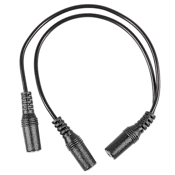 28cm 3.5mm Hun til Dobbelt Jack Hun Y Splitter Stereo Lydkabel Sort