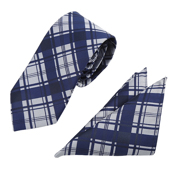 Herrrutig rutig slips set rutnät utmärkt material lätt att bära klassisk design med ficknäsduk herr slipsar för far