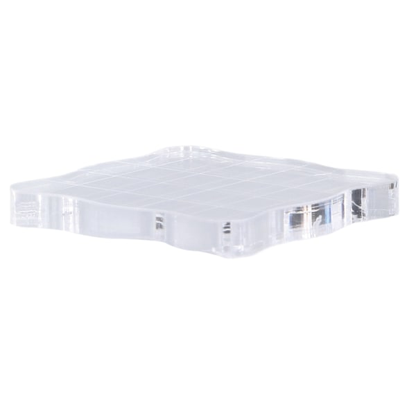 Genomskinliga stämplar 7,5x7,5cm bågformad sida hög säkerhet transparent enkel rengöring återanvändbar hållbar akrylblock
