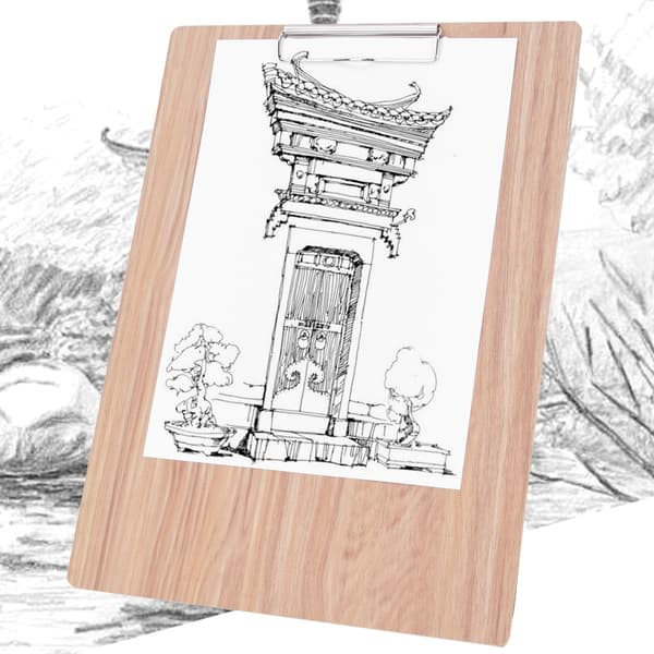 8K Træ Skitse Clipboard Metal Clip Kunst Studerende Tegne Skrivebræt