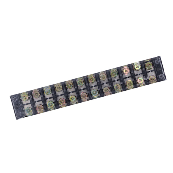 Kopplingslist Dubbla rader Högströmsskruvplint med cover för power 60A 600V 12 positioner (6012)