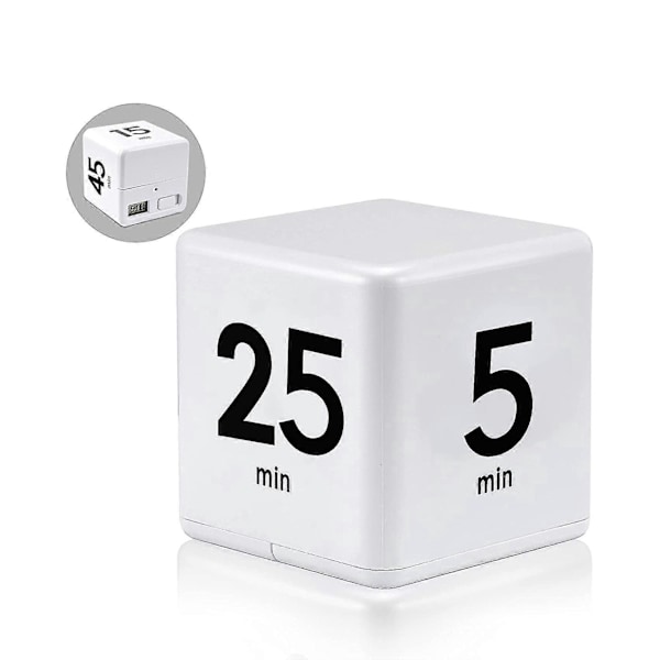 Gravity Sensor Cube Timer Køkken Timer - 25-5-45-15 Minutters Nedtælling og Tidsstyring
