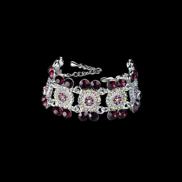 Kvinders Mode Klassisk Elegant Legering Rhinestone Blomsterarmbånd Smykker
