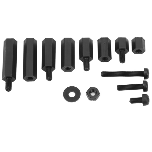 Skruvmutterbultsats Set M3 Nylon Hex StandOff Sortimentssats Boxed Fastener Black
